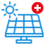 Icône illustration panneaux photovoltaïques posés en Suisse